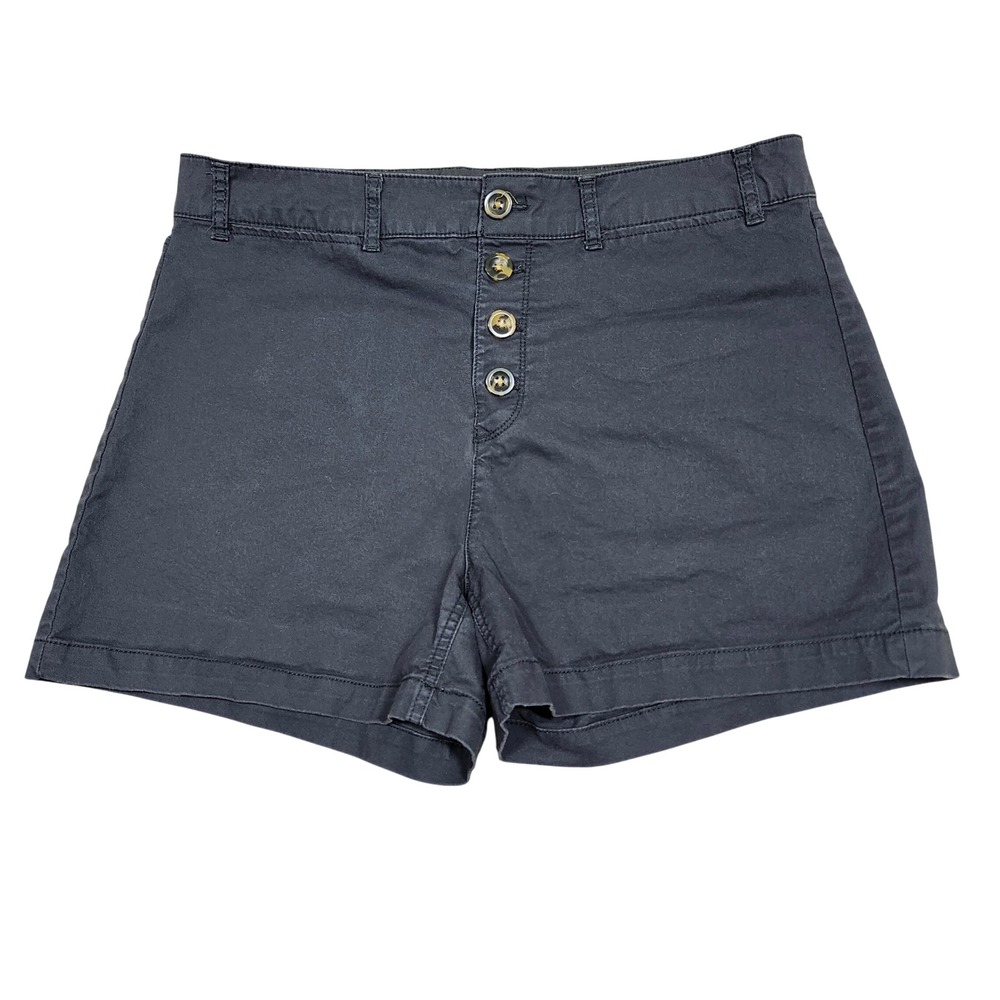 Old Navy Shorts Button Fly‎ Charcoal Gray Cotton Spandex Casual 14